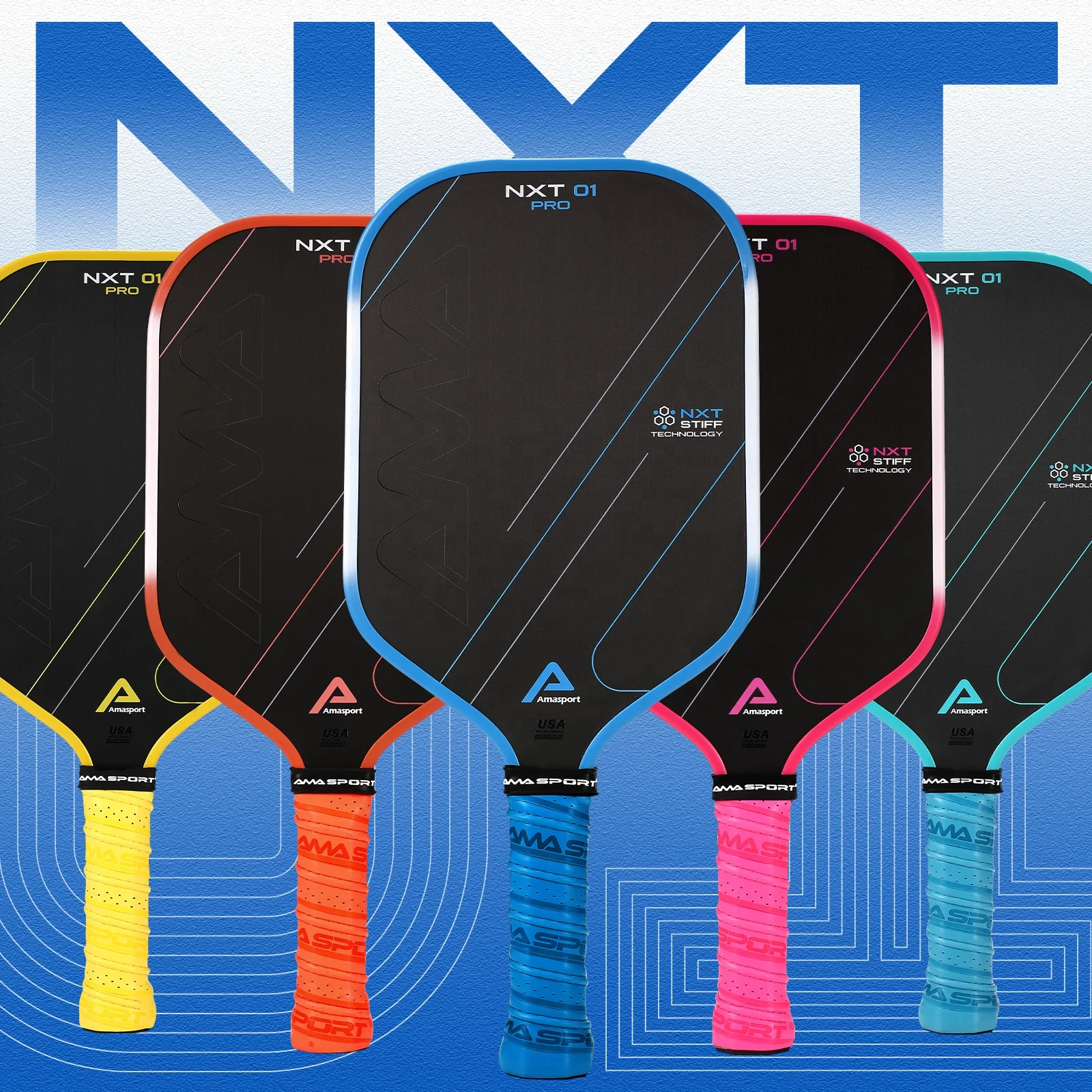 AMASPORT Foam EVA Frame NXT Core Roughness Surface Gradient Edge Guard 16mm Thickness Carbon Fiber Pickleball Paddle