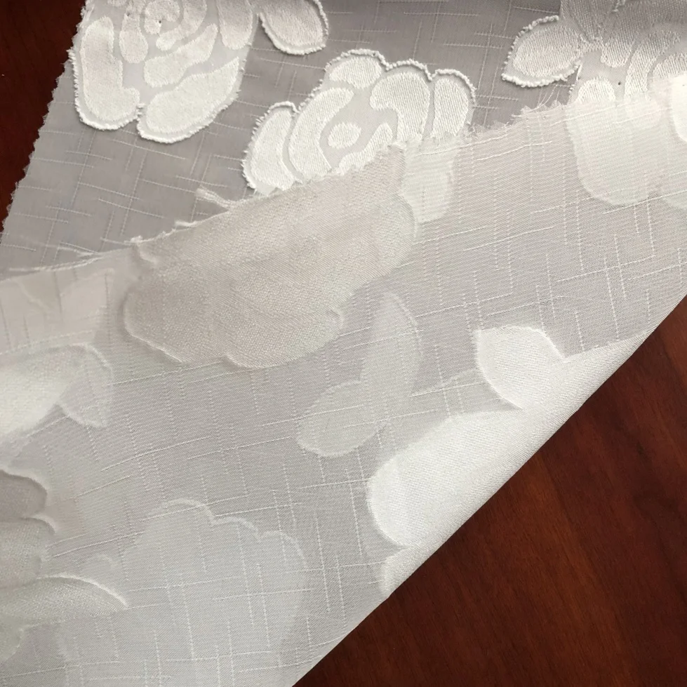 wholesale factory make chiffon with jacquard flower fabric for dresses, shirts