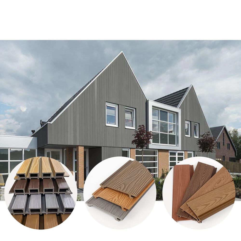 Cheap Price Co Extrusion Grille Wall Facade Panel Anti Water Wpc Wall Panel For Exterior Wall