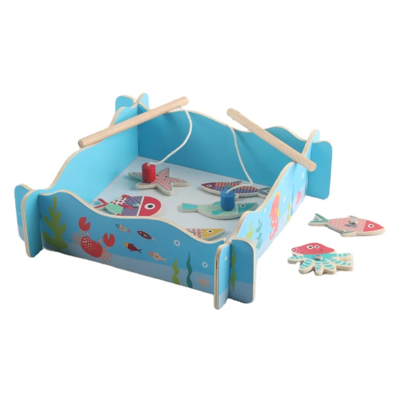 New Professional Colorful Education Toys Wholesale Magnetic Wooden Fishing Game Toy For Toddlers