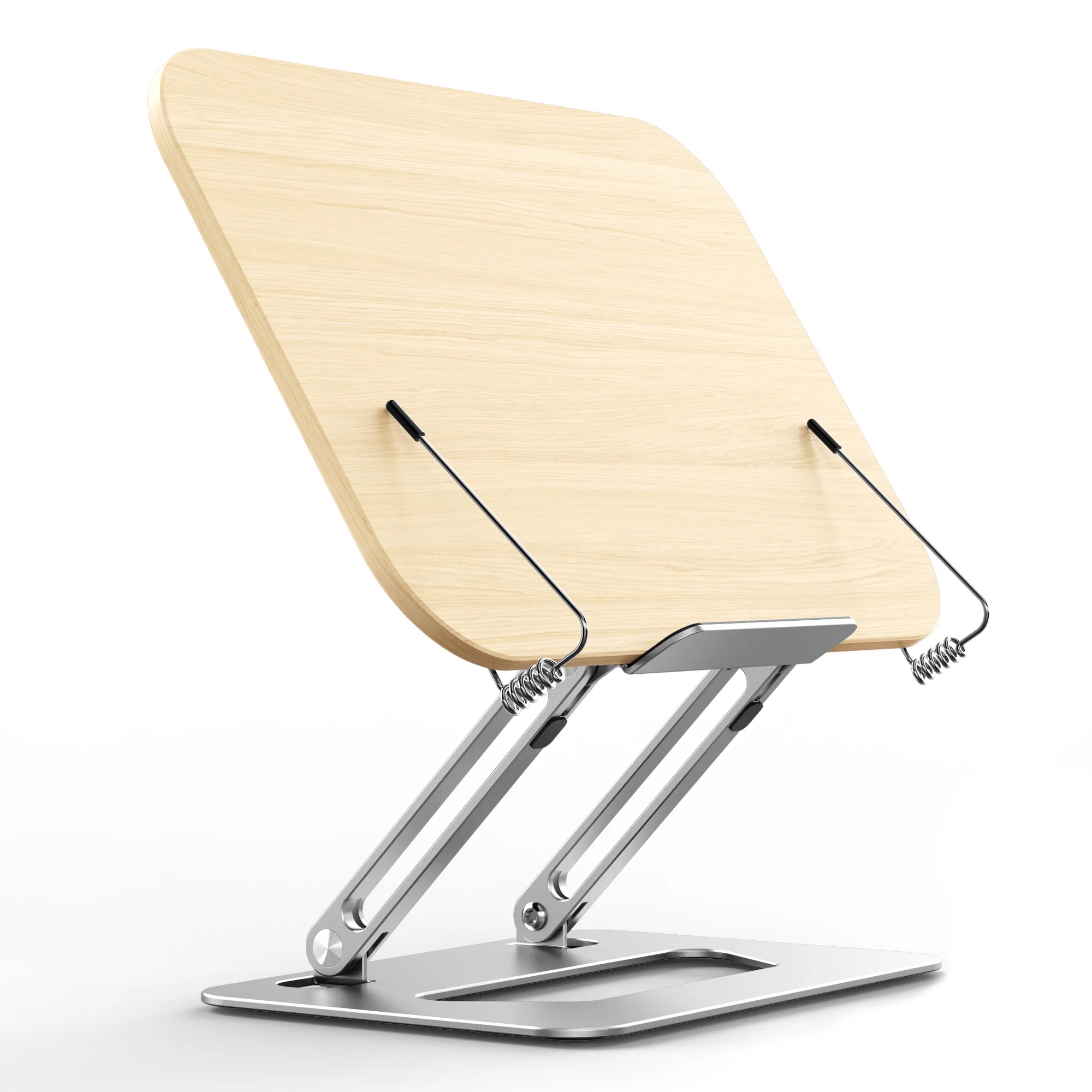 2023 Desktop Aluminum Wood Magazine Document Holder Angle Adjustable Study Reading Book Stand