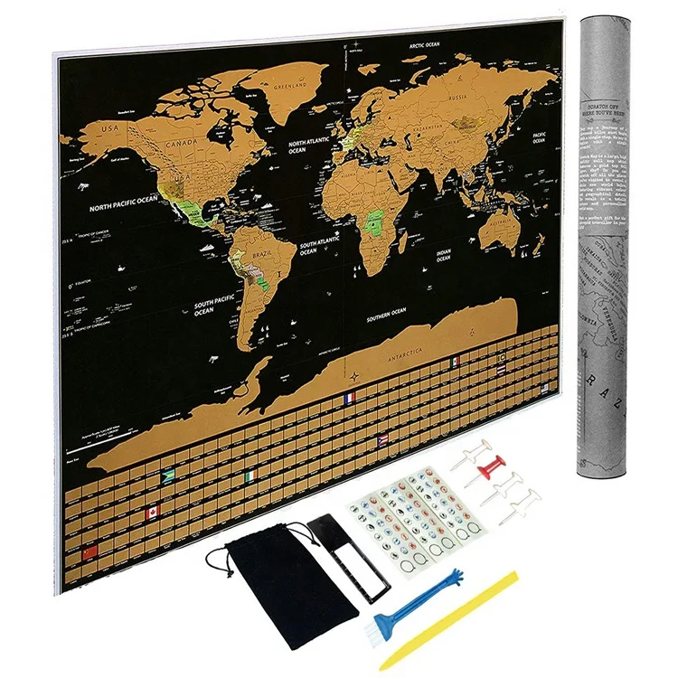 Adults Children Gifts Coated Paper Different Accessories Flag off Wall Decoration Travel World Map