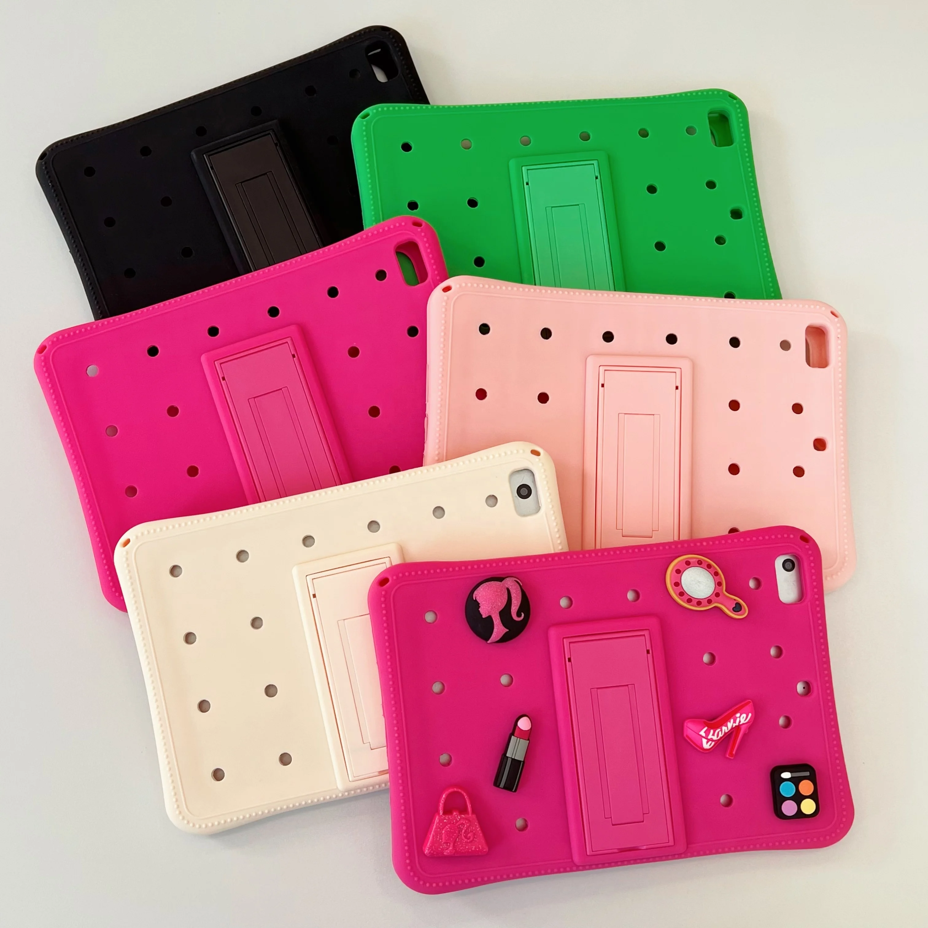 Iphone Silicone Galaxy Croc Charm Phone Case Free Opp Bag Provided Rubber Shoe Charms Pieces as Pics Wholesale Popular 