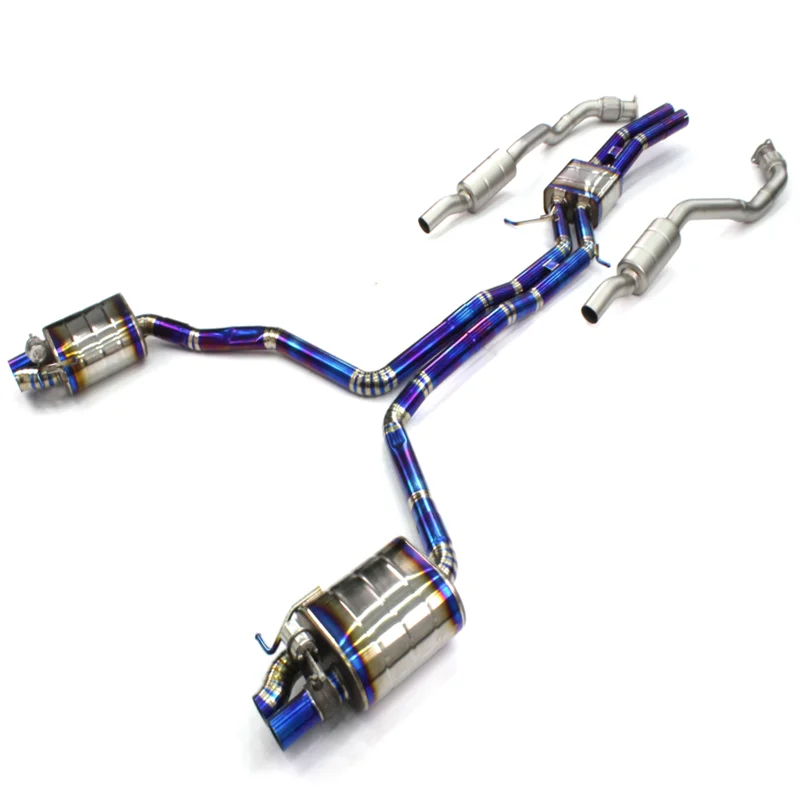 MAXDO Racing Performance Exhaust System Titanium Catless Downpipe For AUDI S6/S7/RS6/RS7 C7 Exhaust 4.0T Turbo Muffler 2013-2015