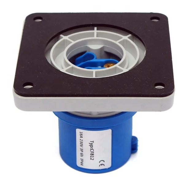 16A 3 Pin Plug IP67 Waterproof 2P+E 230V Fast-Fit 16 Amp Blue Marina Caravan for Industrial Electrical Equipment