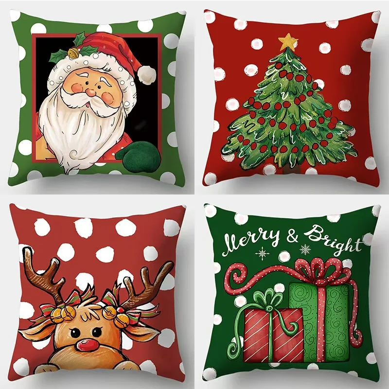 Christmas pillow Santa Claus cushion set Bedroom pillow set Bedroom living room holiday decoration