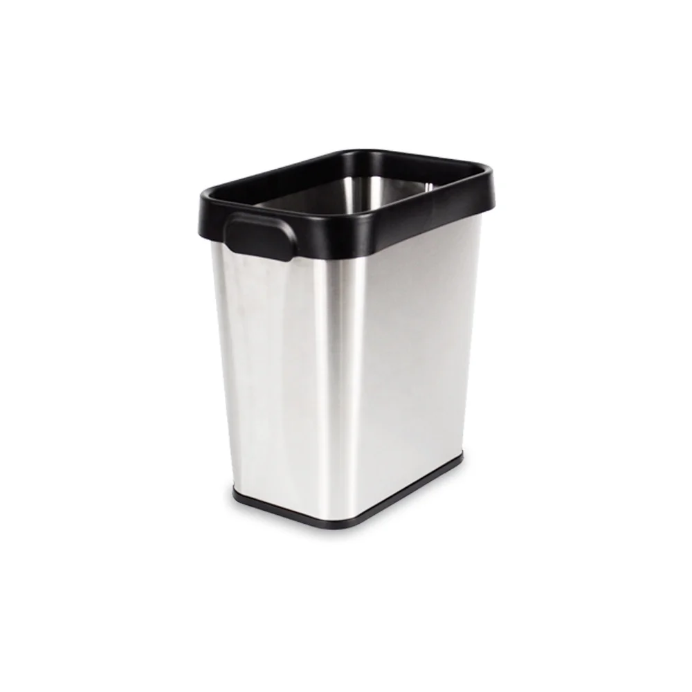 12L Kitchen Small Trash Bin Stainless Steel Waste Bin Open Top Trash Can for Home Narrow Place Toilet Bathroom Bedroom