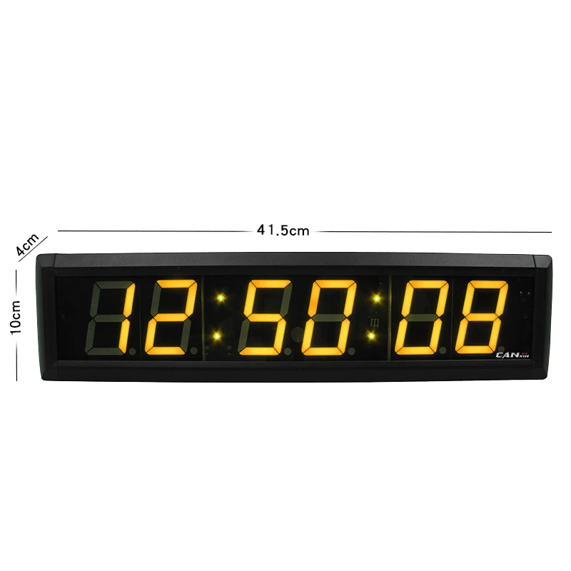 2.3 Inch Yellow LED Display Wall Clock Countdown/Up Stopwatch Workout Gym Timer with Remote Control for Home School Office