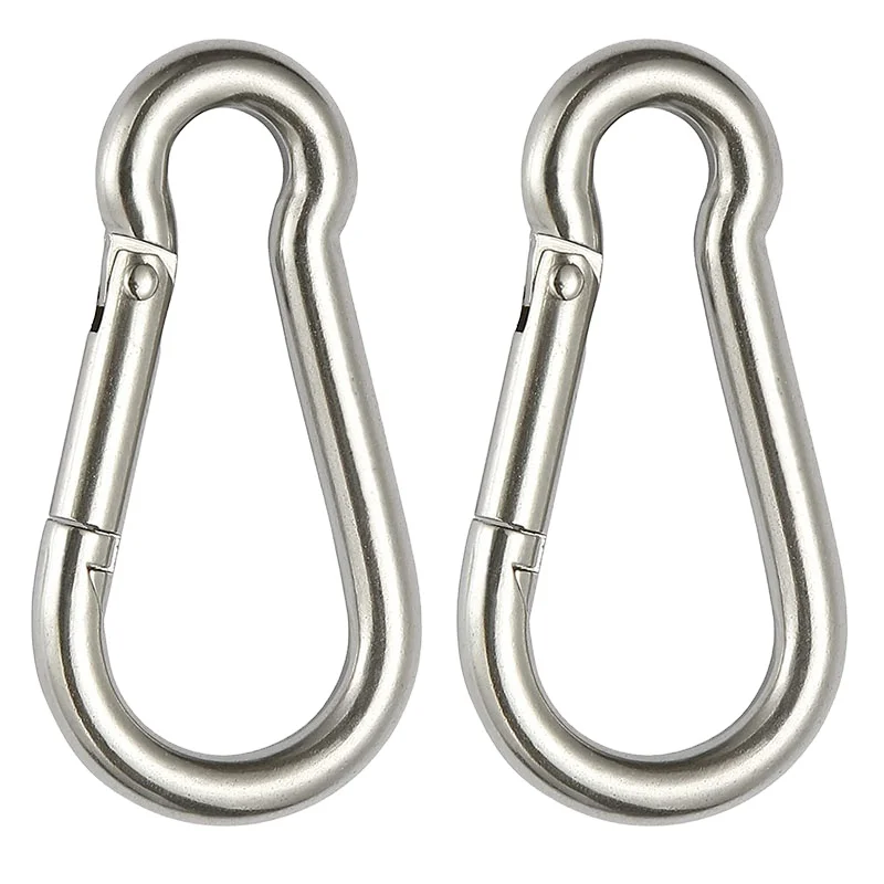 Rigging hardware 304 stainless steel spring snap safety hook climbing carabiner keychain hook