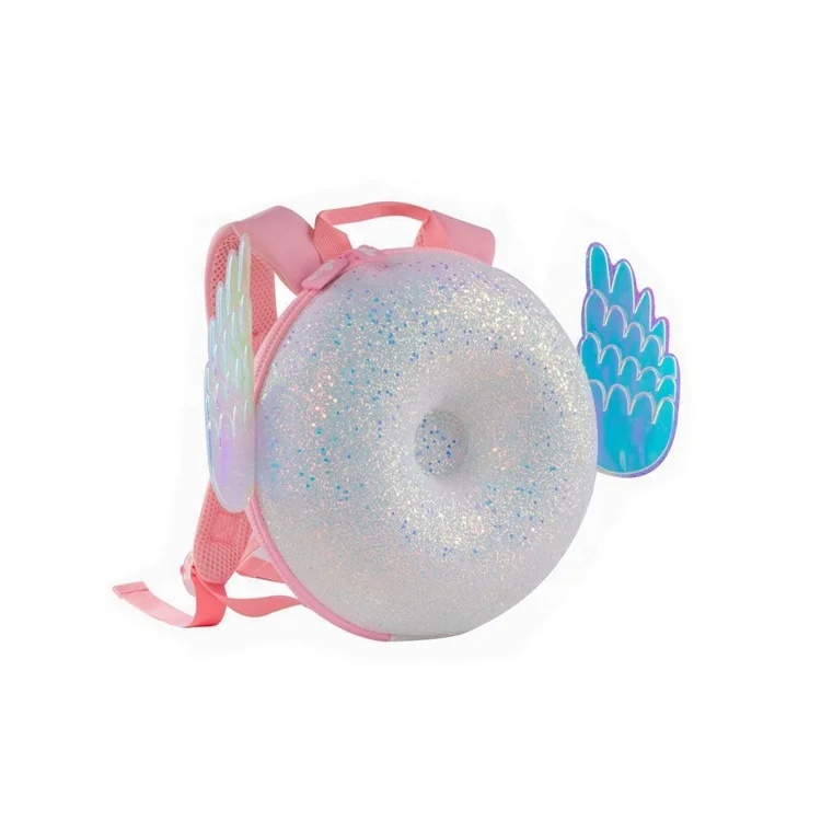 2021 Donut glitter shiny kids backpack angel wings school waterproof christmas gift girls fashion mini school backpacks
