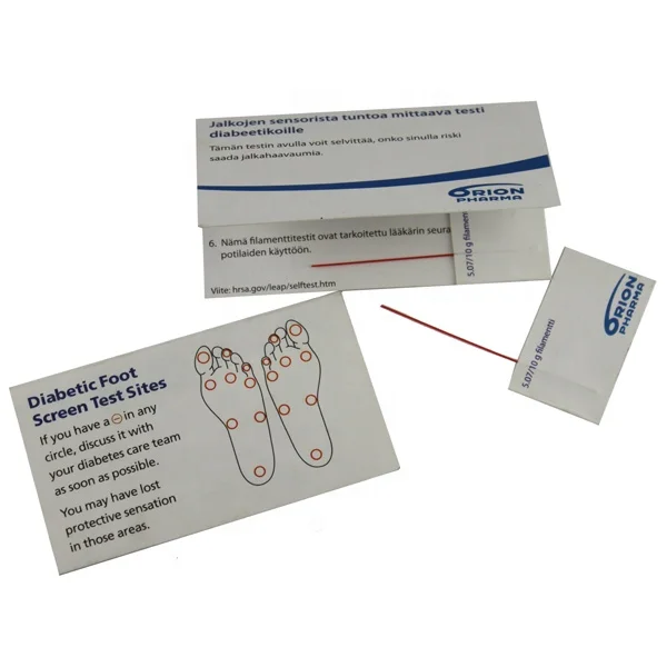 10 Gram Medical disposable Diabetic Foot Test Monofilament Foot Screen Test Diabetic Monofilament card
