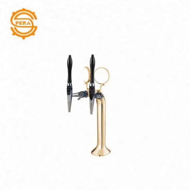 Stainless Steel Plated Column Beer Tower With Double Taps