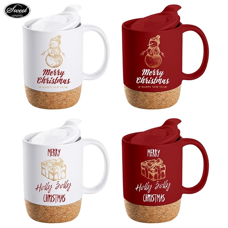 Custom Cork Base Ceramic Coffee Mug Wholesale Stoneware With Lid With Logo Supplier Manufacturer Tea Porcelain Mugs Matte Black