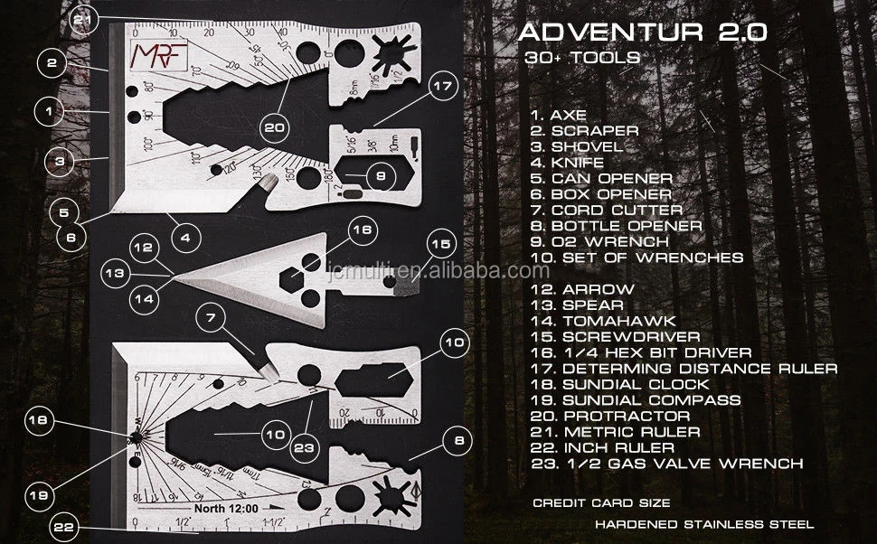 new man dog tag wilderness survival multi tool card for camping