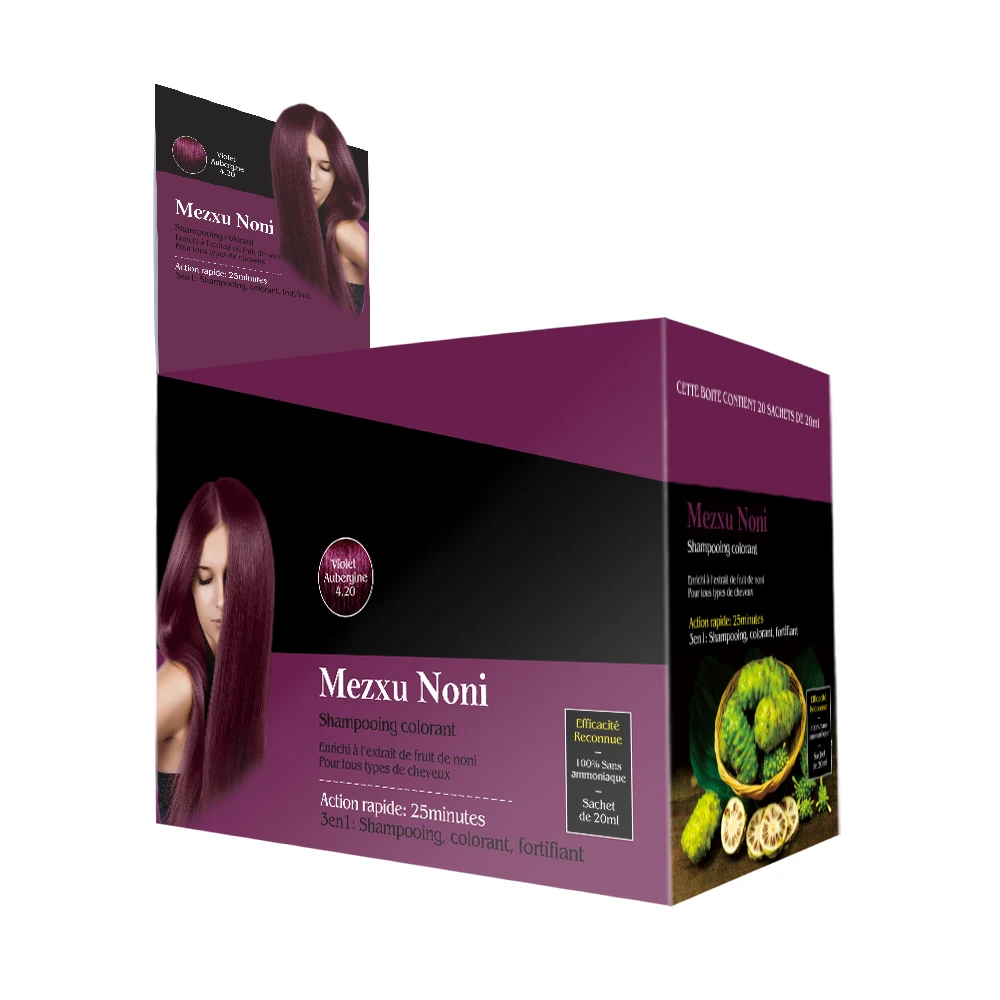 Professional Cosmetics Supplier Burgundy Red Hair Dye Shampoo Magic Hair Color Organic Hair Dye Shampoo