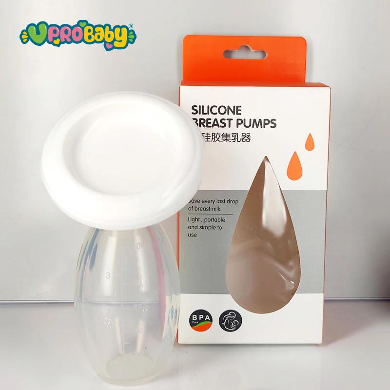 Food grade BPA free silicone manual breast pump with suction base breast milk collector pump milk saver