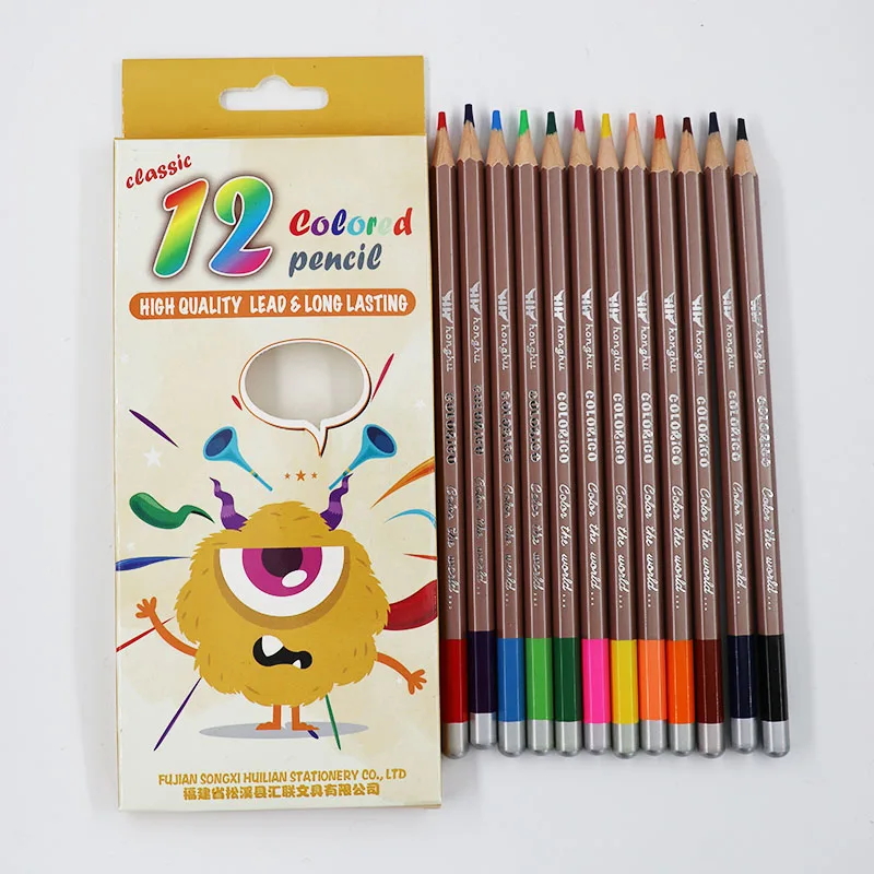 
HONGHU COLOUR pencil golden body wood lead 12color 24 color 36 color setSchool Packaging Office Color Material Origin Type 
