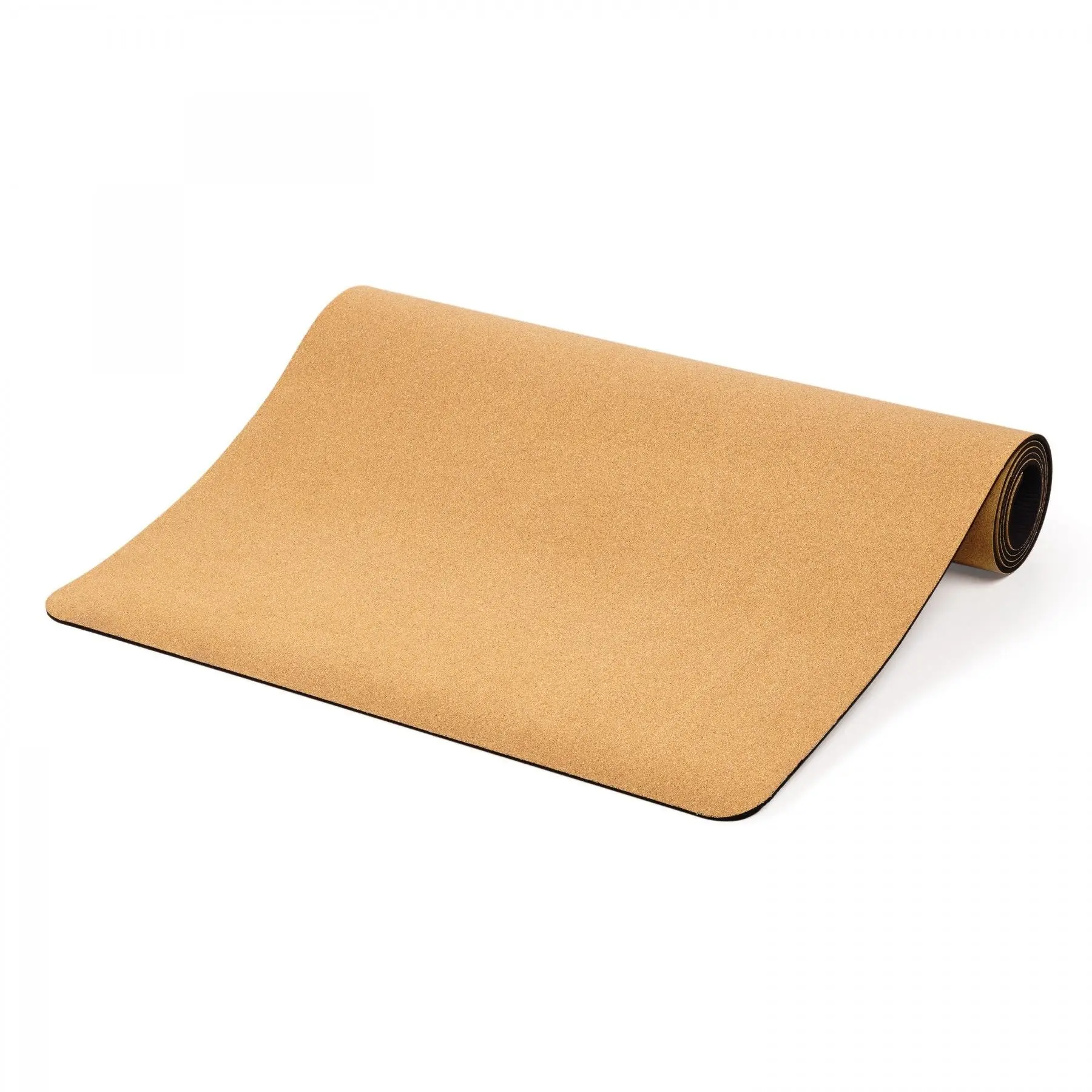 Sansd Eco-friendly Fitness Design Custom Printed Logo Thick Anti Non Slip Dual-layer Green With Position Line Tpe Cork Yoga Mat