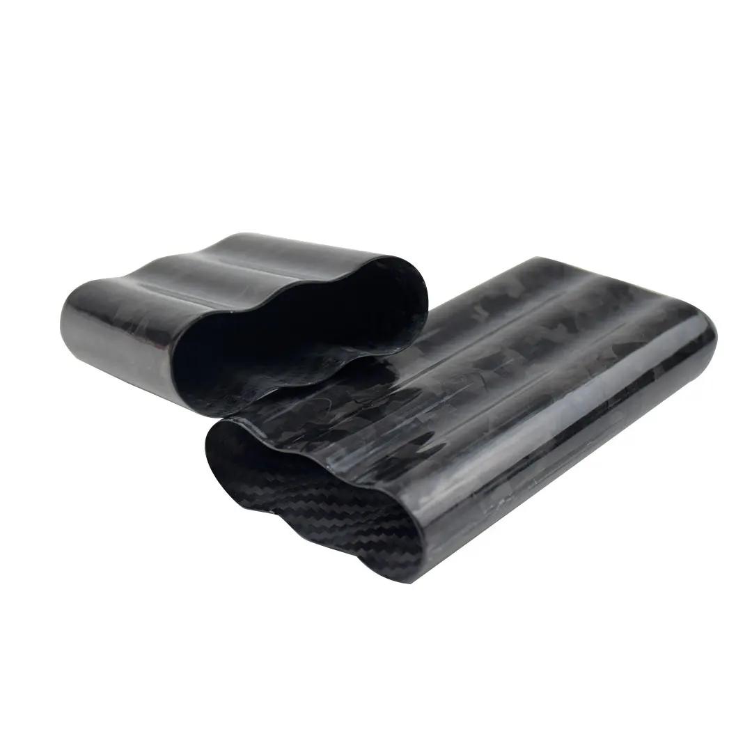 
3 Holders Humidors Tube Black Glossy Forged Carbon Fiber Cigar Tube Case 