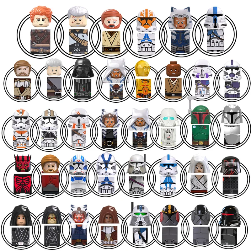 TV6101-TV6105 Space War Figs Anime Imperial Stormtrooper The Clone Trooper Wolfpack Children DIY Building Block Sets Kids Toys