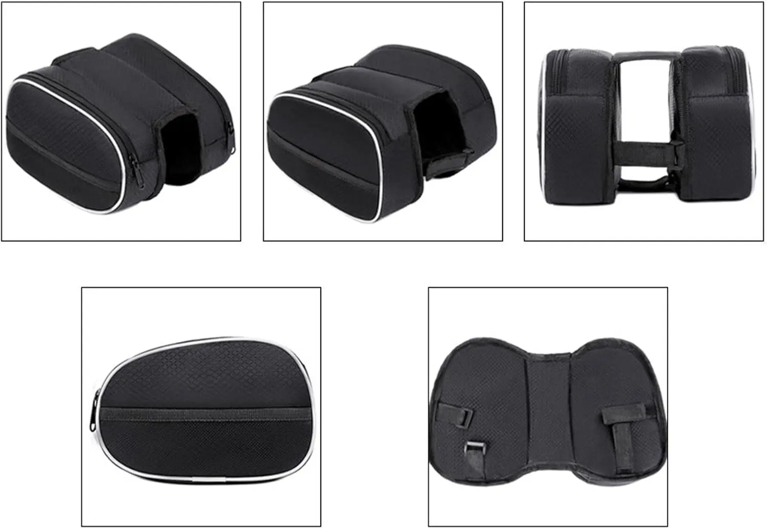 Custom Large PU Mountain bike front tube bag High capacity waterproof braided purse Waterproof bike tool accessories