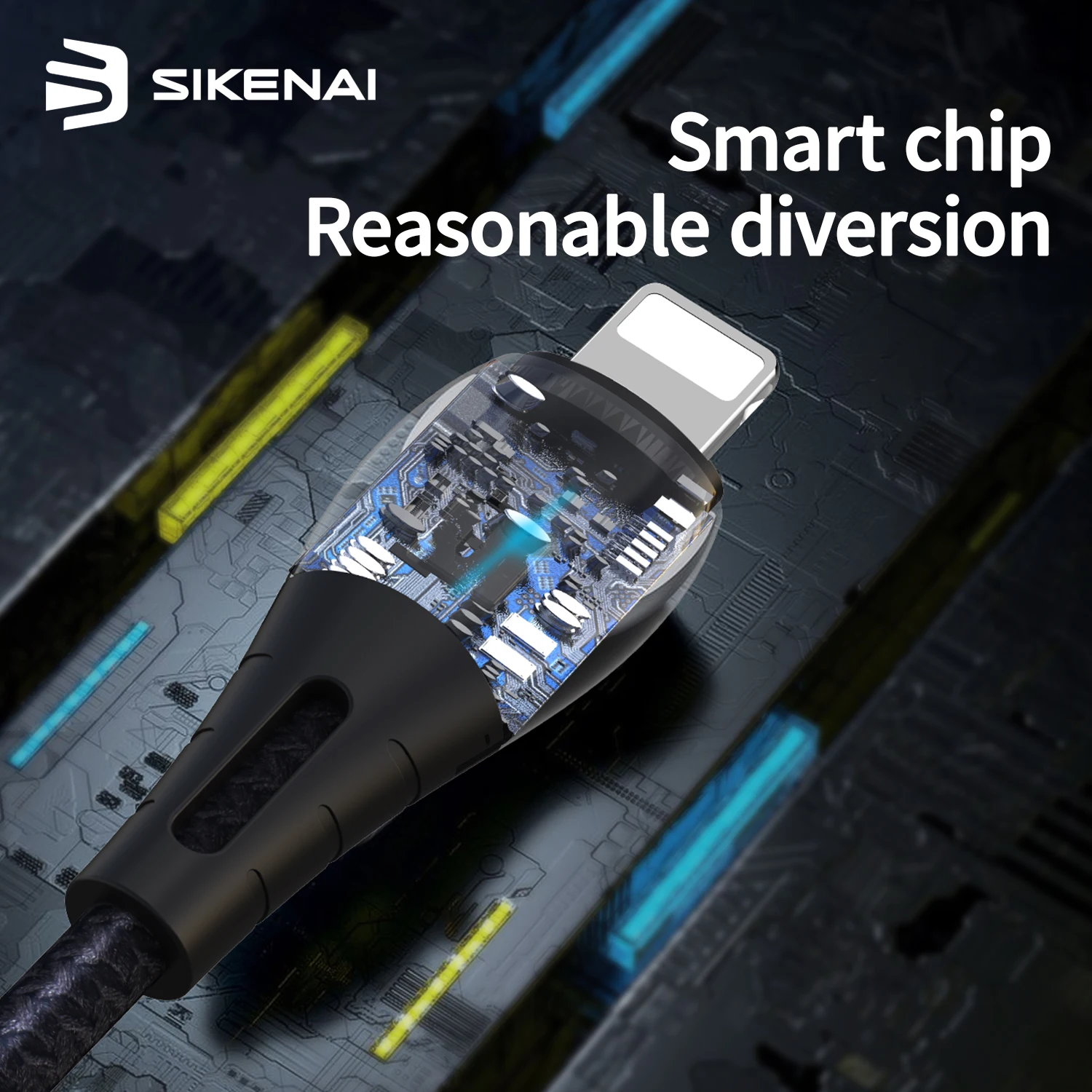 Sikenai 5A кабель для быстрой зарядки нейлоновый плетеный USB передачи данных освещения Micro Type C андроид iPhone 6 6s 7 8 X Xr 11 12 Pro