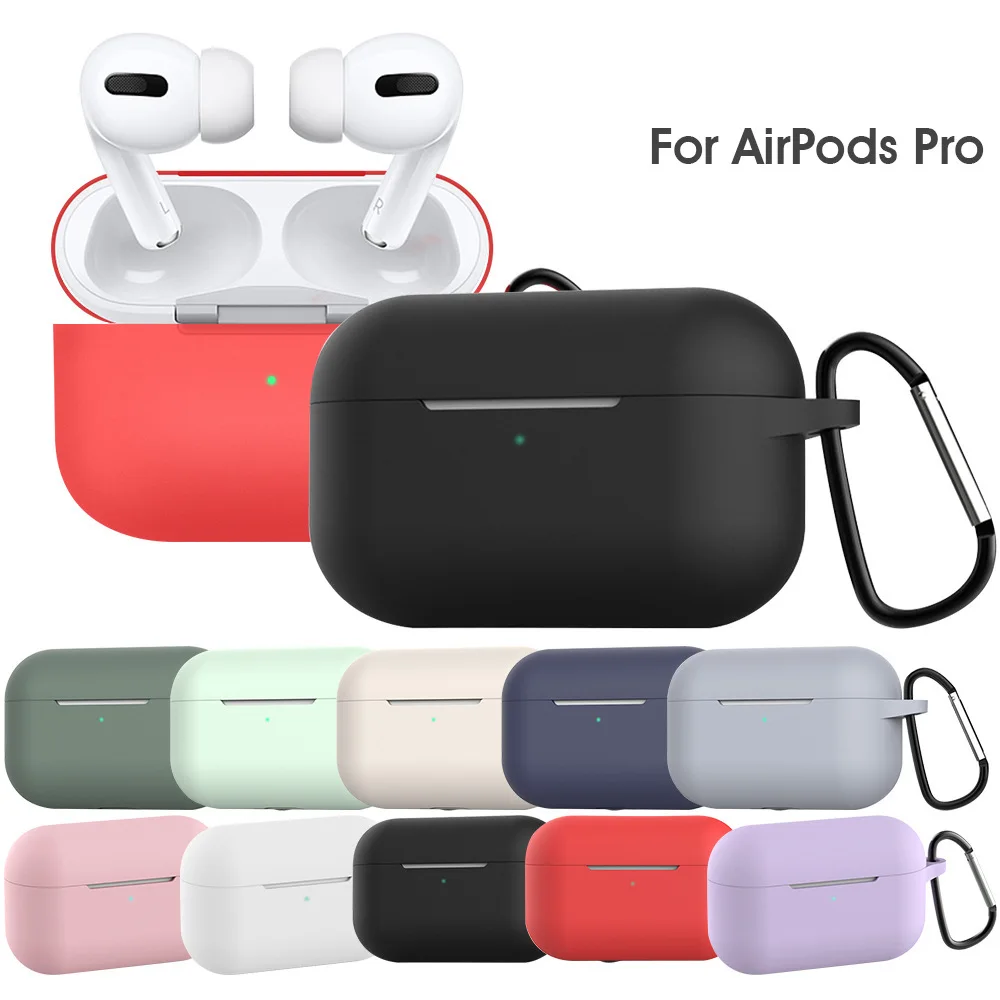 Силиконовый защитный чехол с кольцом для ключей для Airpods Pro