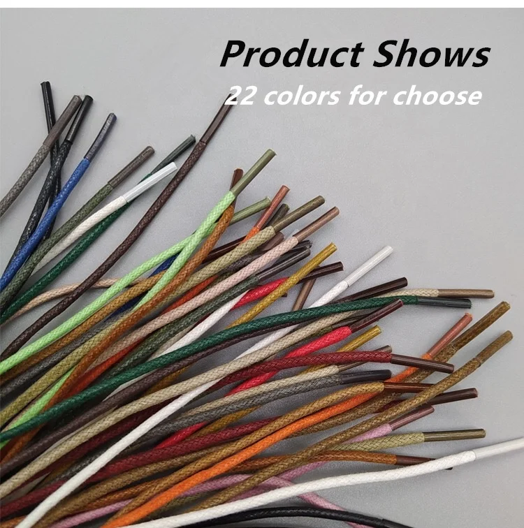 Wholesale Waxed Cotton Hiking Boots Shoelaces 2.5m Round Dress Leather Waterproof Shoe Laces