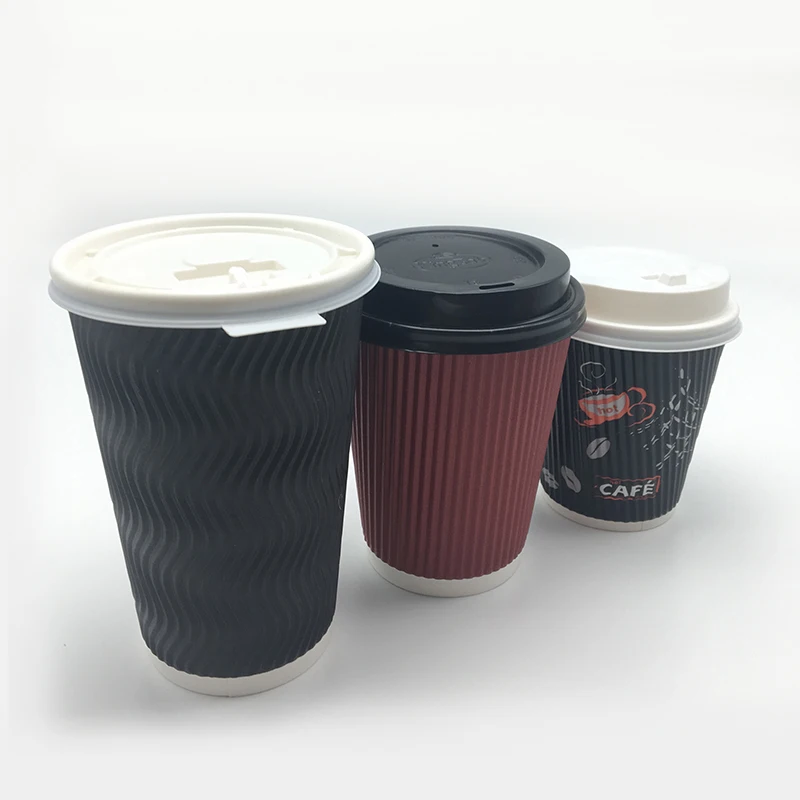 Wholesale Paper Cup Manufacturers Takeaway Custom Coffee Plastic Free Paper Cup With Sleeves And Lids