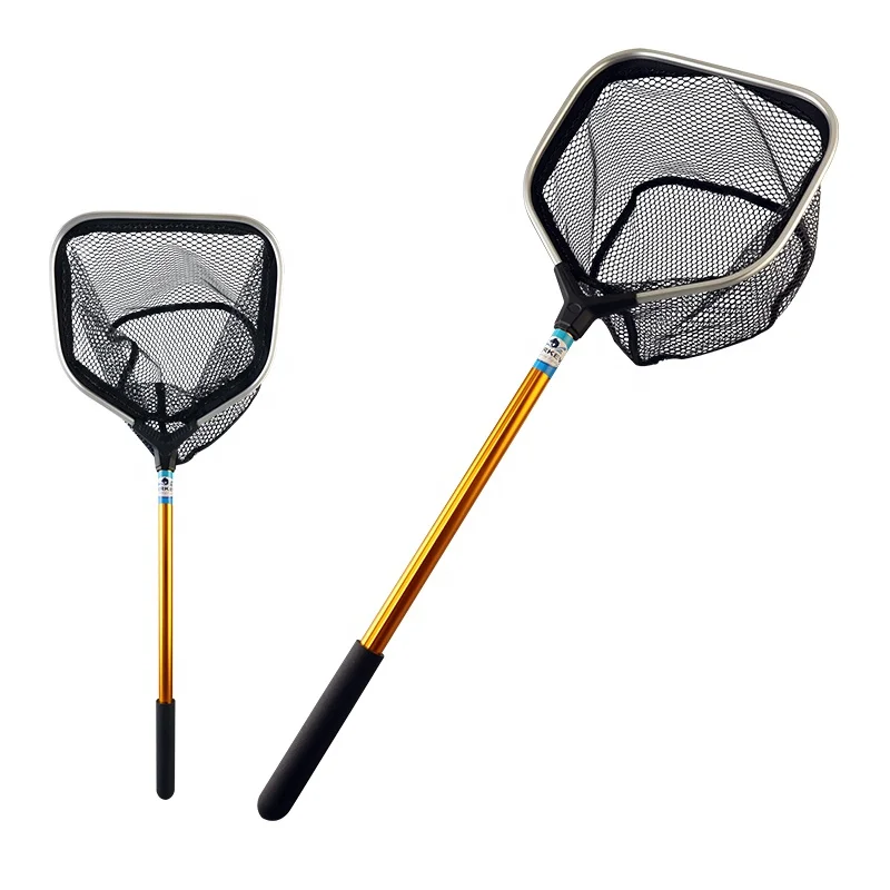 Palmer 72cm 248g Aluminum Landing Net Fishing EVA Handle Fly Hook Anti-hanged Rubber