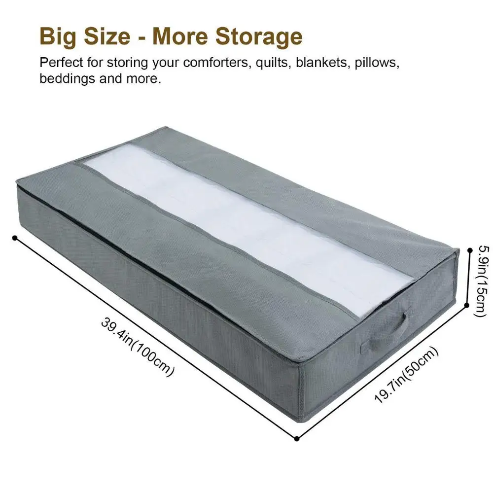 
Bedroom Blankets Clothes Comforters Breathable Zippered Foldable Underbed Storage organizer 