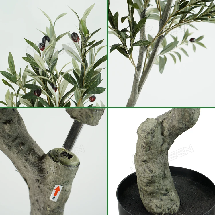 Detachable Olive Tree Plant Wholesale Fake Realistic 3 Meter Plastic Large Bonsai Planta Potted High Quality Artificial Trees