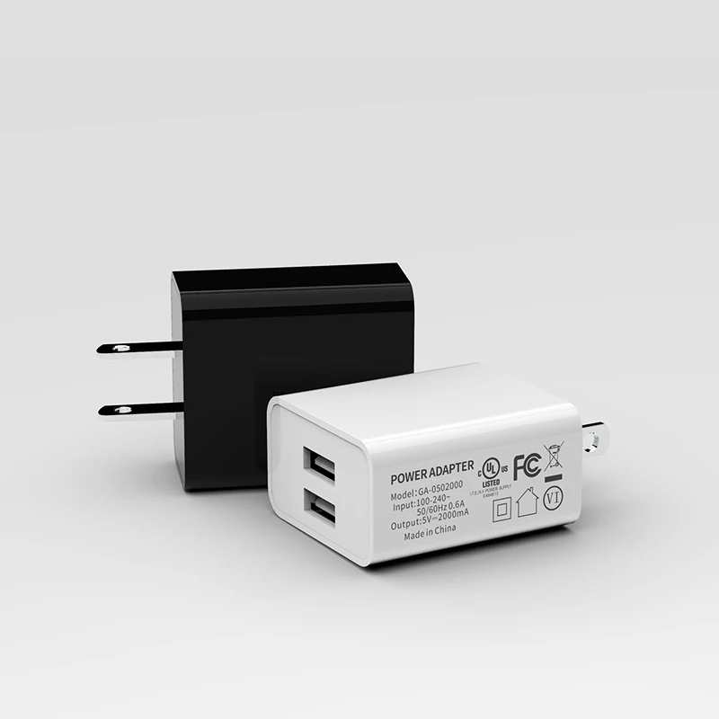 Wholesale 5V 2A 2 USB Dual Ports Travel Adapter Fast Charging USB Wall Charger