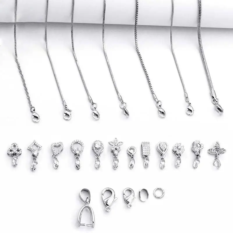 Xichuan Pendant accessories jewelry metal stainless steel link melon seed button lobster clasp neck chain DIY necklace