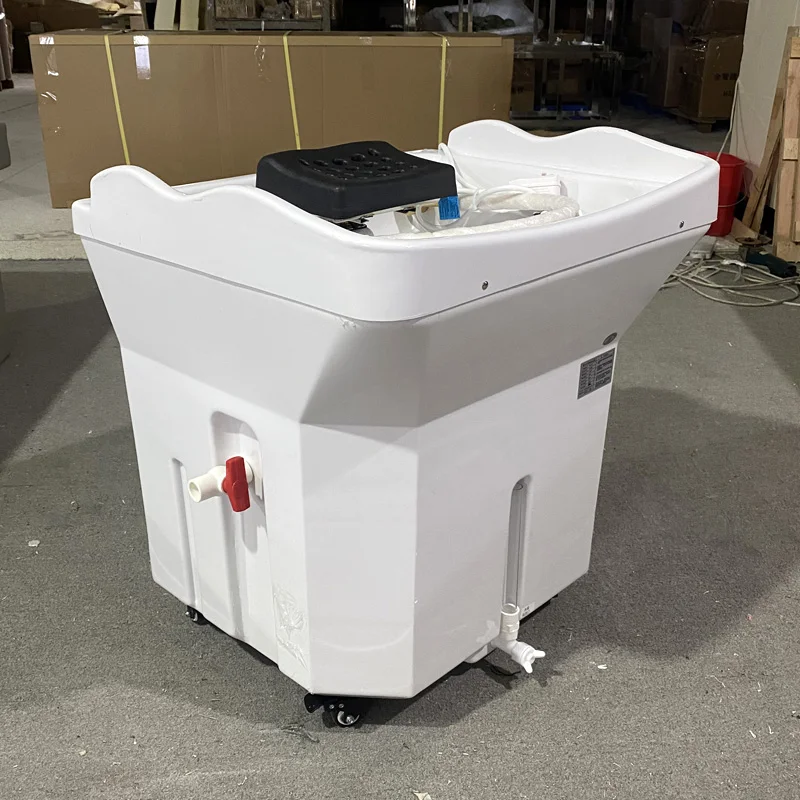 Mobile Portable Shampoo Plastic Bowl With Water Tank Hair Black Basin And Styling Appliances Without Bed For Beauty Salon Use