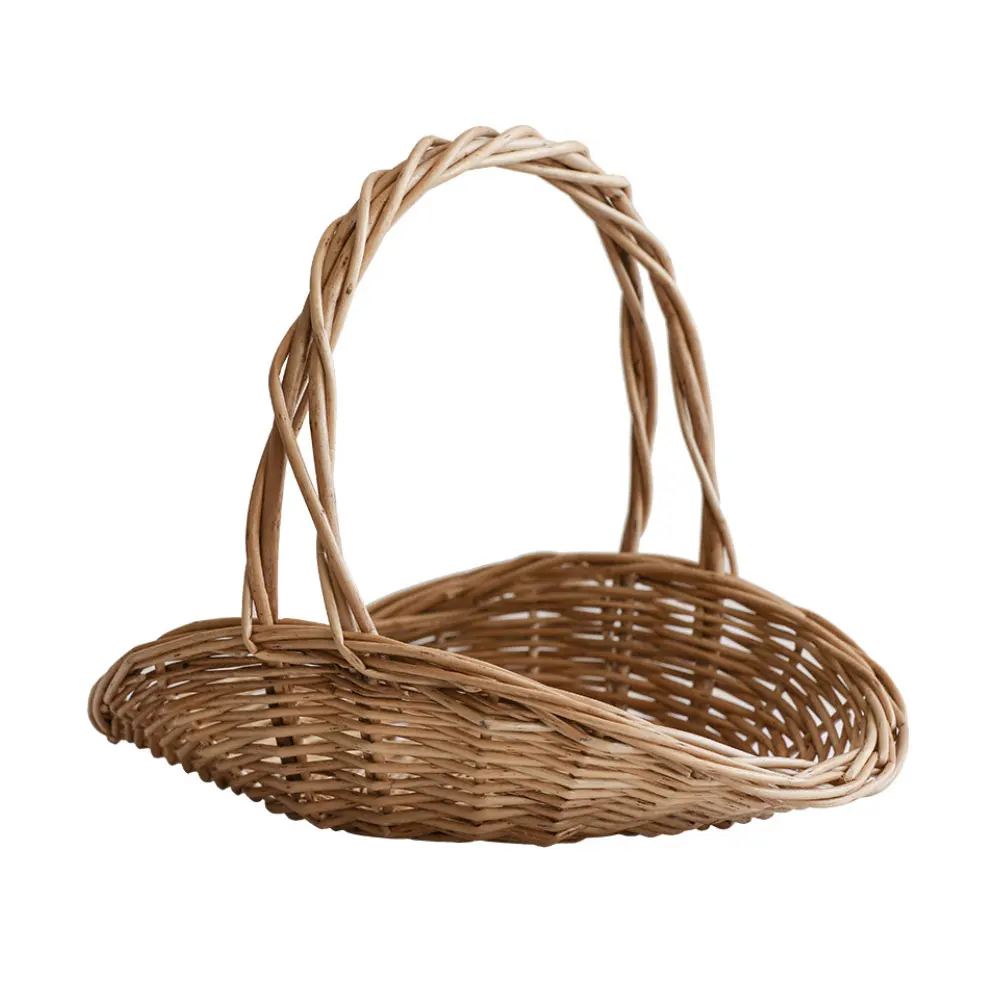 Hand-woven Wicker Willow Flower Baskets with Handles for Wedding Flower Arrangement