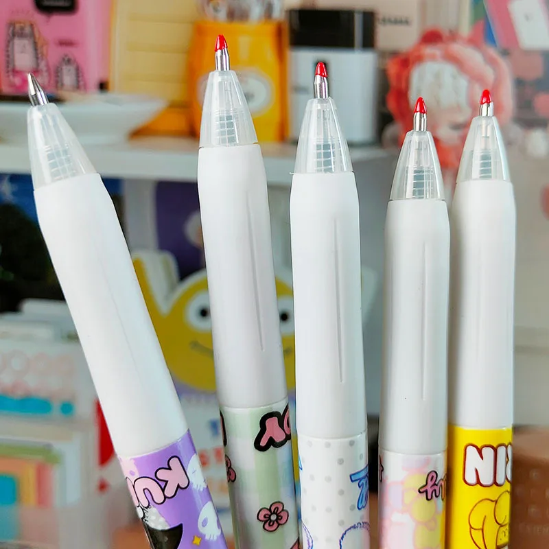 Gel Pen automatic pen 0.5mm pupil girl heart cartoon activity, cute creative gel pen for children and students.