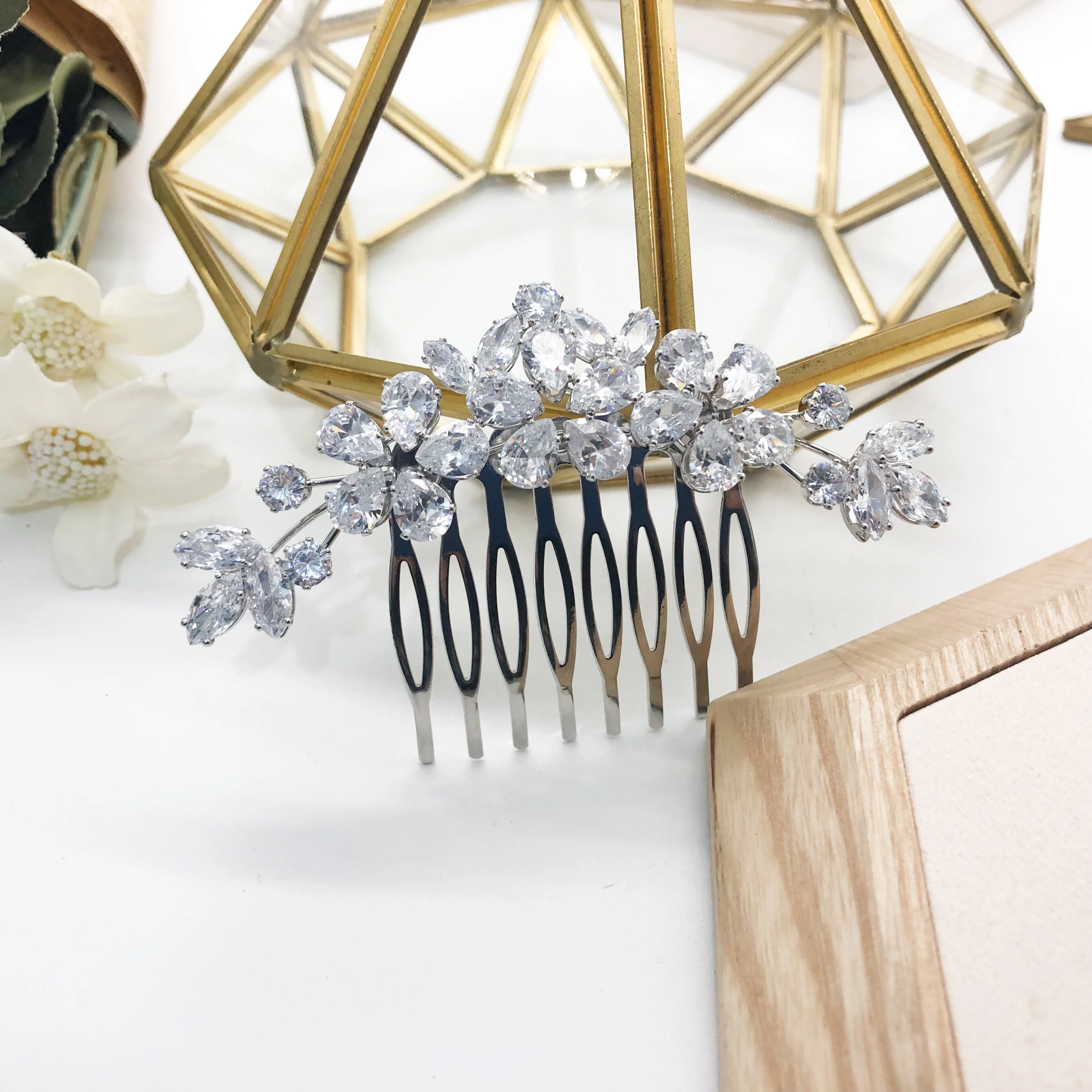 Новинка 2020 свадебные аксессуары для волос ручной работы гребни с цирконом