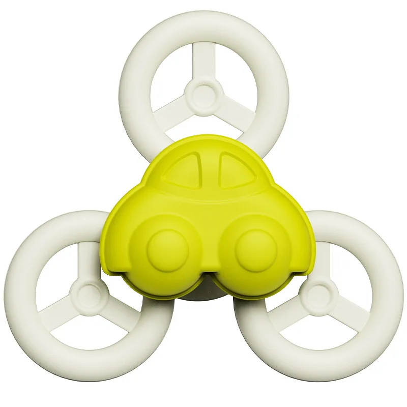 Food Grade Silicone Sensory Teether Toys For Baby 6 12 18 Months Suction Cup Spinner Toys Spinning Tops Bath Toys