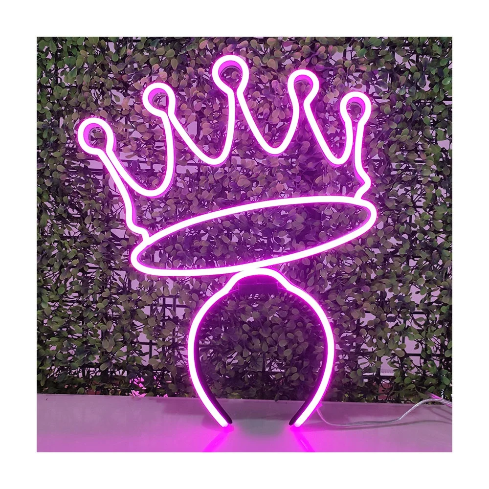 Oux Drop Shipping Custom Logo Battery Letters LED Neon Sign Headband