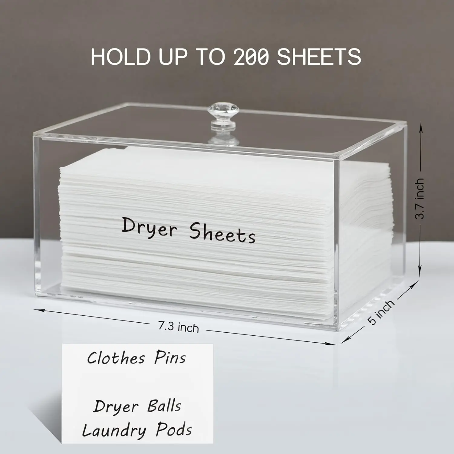 Wholesale Acrylic Dryer Sheet Holder With Lid Clear Transparent Acrylic Dryer Sheet Container