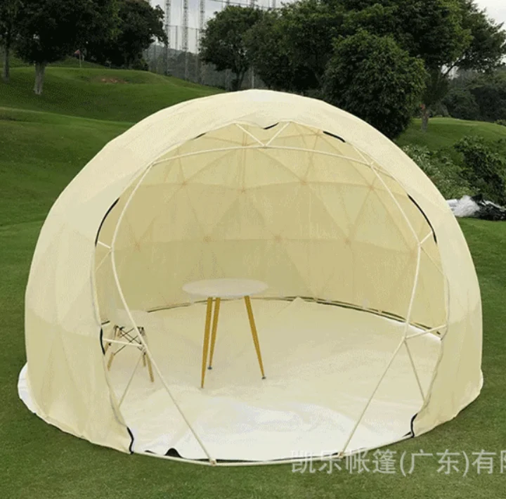 High Quality Domo Kun Hotel Tent Resort Luxury PVC Geodesic Prefabricated Foam Glamping Dome House Tent For Home Resort Sale
