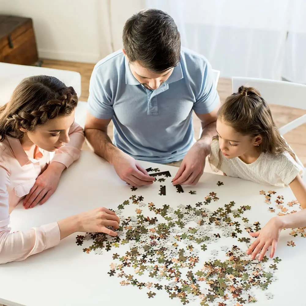 Custom 1000 Piece Paper Education Adult Game Puzzle Manufacture Jigsaw Puzzle Game 1000 Pieces Bird Paradise with Glue Sheets