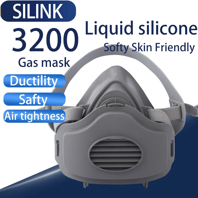3200 mask Medical liquid silicone face mask safety tactical gas mask Activated carbon particles