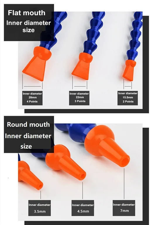 1/4' 1/2' Flexible Liquid Cooling Tube Plastic Round Nozzle Soft Water Oil Hose for CNC Machine Tools