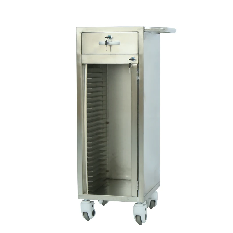 Cheap Medical Cart Stainless Steel Hospital Case History Record Folder Trolley With Different Size
