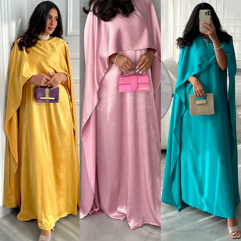 2024 Traditional Muslim Clothing&Accessories Turkey Design Islamic Clothing Abaya Round Neck Women Dubai Muslim Dress