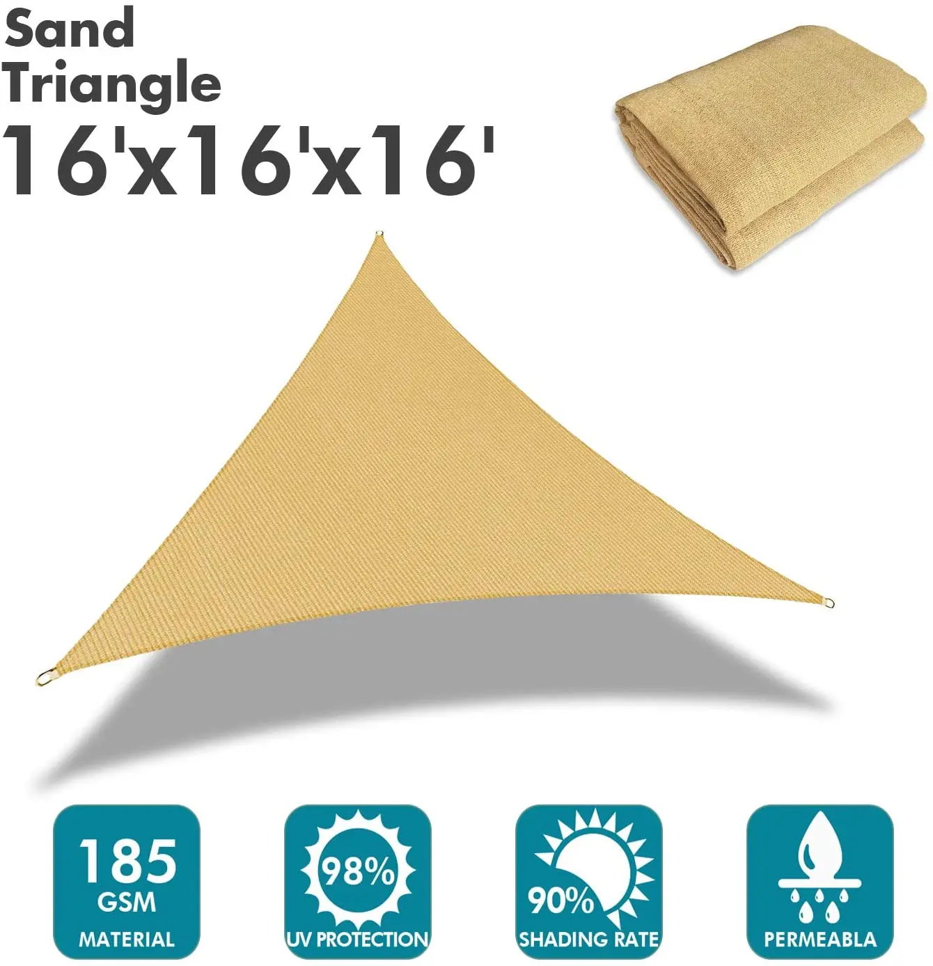 UV Block Outdoor Triangle  Shade Sails Hdpe Shade Sail  Waterproof for Garden and Poor