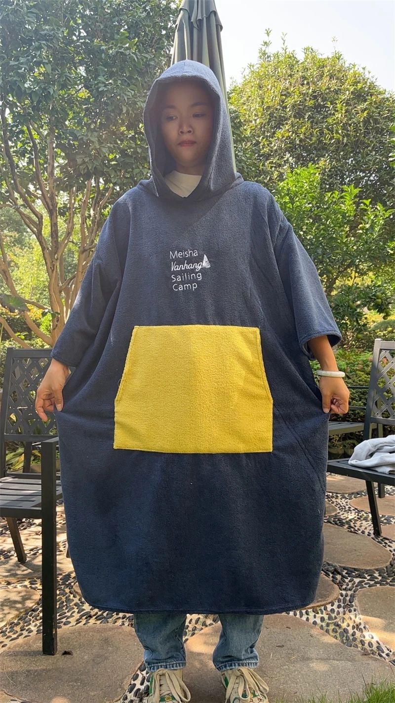 custom Wearable Surf Poncho Changing Towel poncho with Hood and Front Pocket  Thick Quick Dry Microfiber Wetsuit Poncho Towel