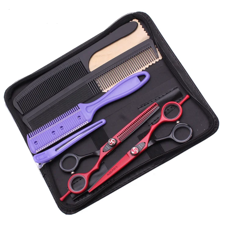 OEM Custom LOGO Professional Hair Cutting Scissors Set Home Hairdressing Scissors Kit
